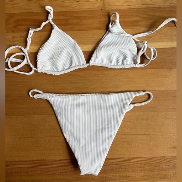 Skin by Same bikini Swimwear in white rib - Picture 2 of 4